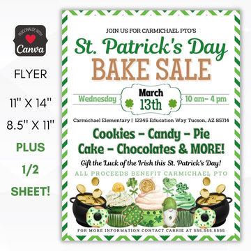 EDITABLE ST PATRICKS DAY BAKE SALE